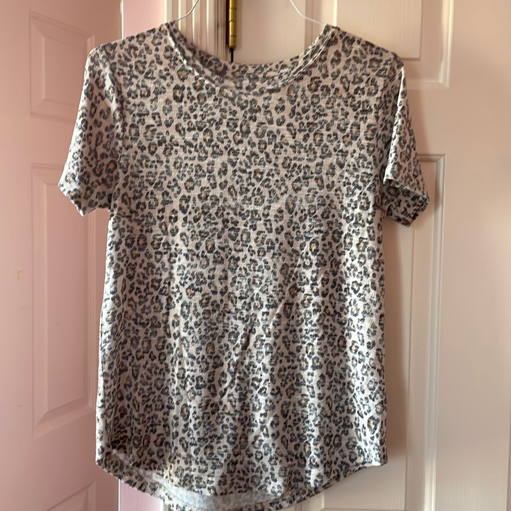 Z Supply Leopard Print short sleeve top